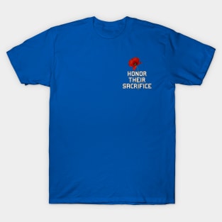 Honor Their Sacrifice Memorial with Red Poppy Flower Pocket Version (MD23Mrl006) T-Shirt